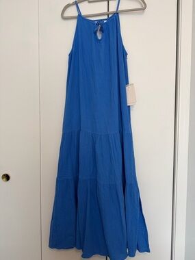 Dear John Cobalt Blue Tiered Maxi Dress